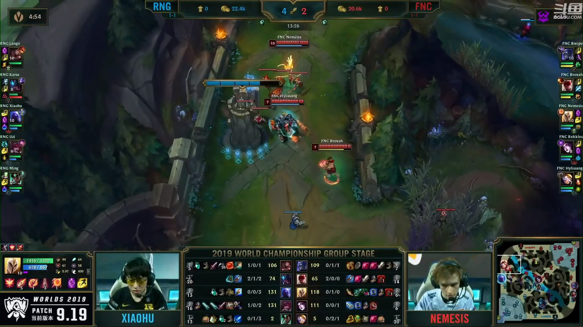 FNC力克RNG，369团战一打五淘汰赛3:0（巴黎）